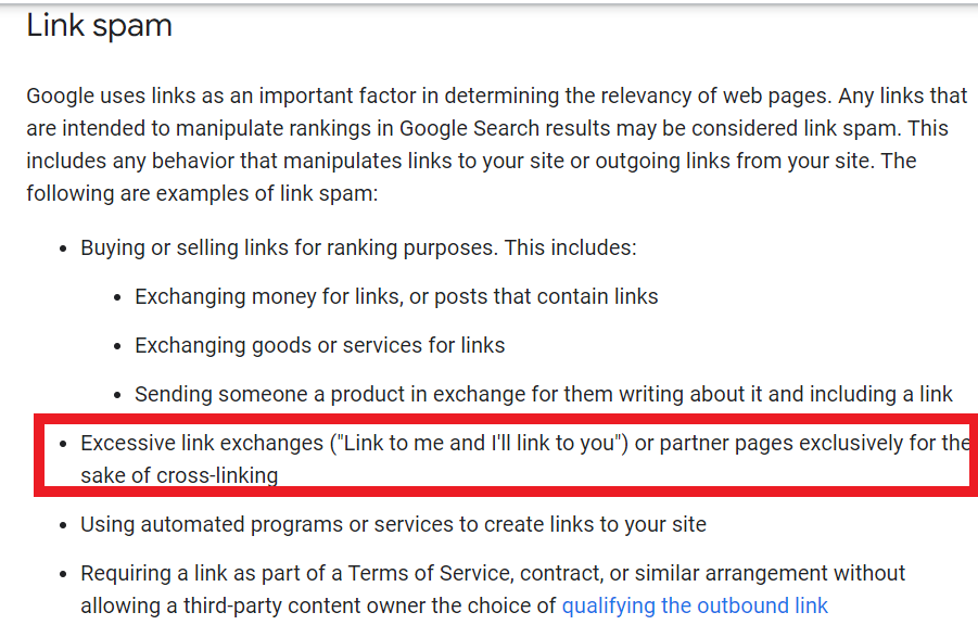 how google views link exchanges